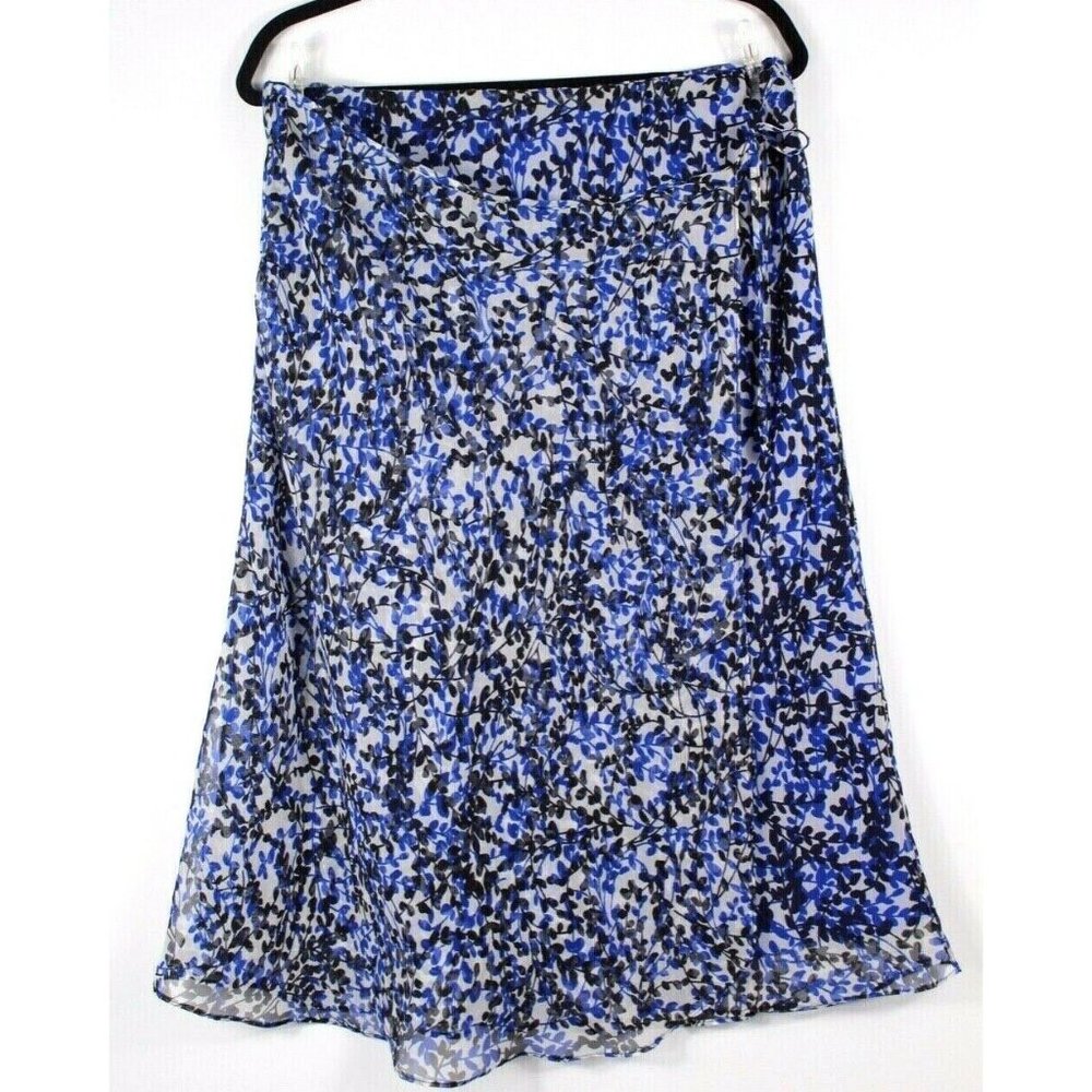 Cato Womens Floral Print Lined Tie Side Wrap Skirt